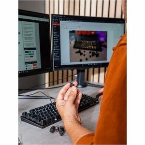CHERRY KC 200 MX Tastatur - Kabel Konnektivität - USB 2.0 Typ A Schnittstelle - Englisch (US) - Schwarz, Bronze - Mechanis