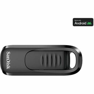 SanDisk Ultra Slider SDCZ480-256G-G46 256 GB USB 3.2 (Gen 1) Type C Flash Drive - 128-bit AES - 400 MB/s Read Speed