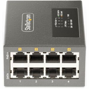 StarTech.com Iniettore PoE++ Multi-Gigabit a 4 porte, Ethernet 5/2.5/1G (NBASE-T), PoE/PoE+/PoE++ (802.3af/802.3at/802.3bt