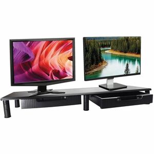 Eaton Tripp Lite Series Extra-Wide Dual-Monitor Riser with Storage Drawers, 39 x 11 in., Black, TAA - 39.68 lb Load Capaci