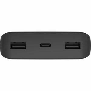 mophie Essential Power Bank - Black - For USB Type A Device, USB Type C Device, Smartphone - 20000 mAh - 3 x USB - Black