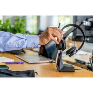 Poly Voyager 4300 UC 4320 Wired/Wireless Over-the-head, On-ear Stereo Headset - Black - Microsoft Teams Certification - Si