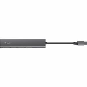 Trust Halyx USB Hub - USB Type C - 640 MB/s - Keyboard, Mouse, Camera, Headset - Desktop - Grey - 4 Total USB Port(s) - iO