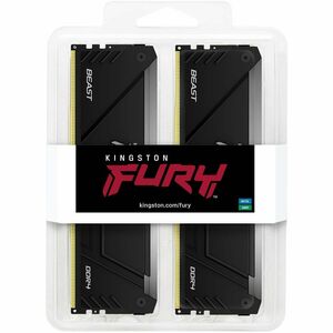 Kingston FURY Beast 32GB (2 x 16GB) DDR4 SDRAM Memory Kit - For Motherboard - 32 GB (2 x 16GB) - RGB - DDR4-3200/PC4-25600