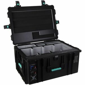 DEQSTER KT20C USB-C Tablet-Koffer (2. Gen.) für 20 Tablets, Drinnen, Draußen, AC, Schwarz, Türkis