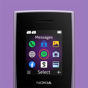 Nokia 110 4G (2023) Feature Phone - 4.6 cm (1.8") TFT LCD QQVGA 120 x 160 - 4G - Arctic Purple - Bar - 2 SIM Support - SIM