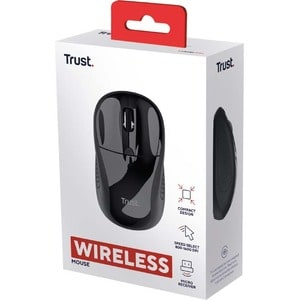 Trust Maus - Funkfrequenz - USB 1.0 - Optisch - 4 Taste(n) - Schwarz - Kabellos - 2,40 GHz - 1600 dpi Auflösung - Scroll-R