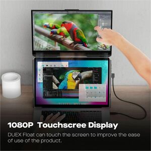 Duex Float Mobile Pixels 15.6" Stacked Portable Screens, Full HD IPS 1080P Touchscreen Monitor with Built-in Kickstand, US
