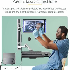 StarTech.com Wandhalterung für Monitor, Desktop Computer, Workstation - Schwarz - Horizontal/Vertikal - TAA-konform - Höhe