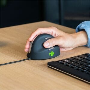 R-Go HE Break Vertical mouse Maus - USB-Typ C - Optisch - 5 Taste(n) - Schwarz - Kabel - 2400 dpi Auflösung - Scroll-Rad -