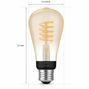 Philips Hue LED Filament Light Bulb - 7 W - ST19 Size - White Ambiance Light Color - E26 Base