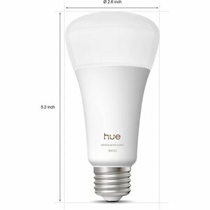 Philips Hue LED Light Bulb - 16 W - 100 W Incandescent Equivalent Wattage - 1600 lm - A21 Size - White, Warm to Cool White