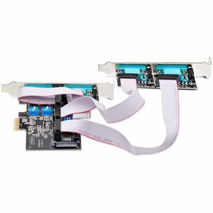 StarTech.com 4-Port Serielle PCIe Karte, PCI Express zu RS232/RS422/RS485 DB9 Serielle Karte, 16C1050 UART, ESD Schutz, Wi