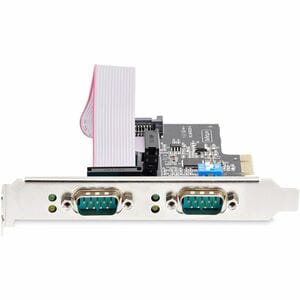 StarTech.com 2-Port Serielle PCIe Karte, PCI Express zu RS232/RS422/RS485 DB9 Serielle Karte, 16C1050 UART, ESD Schutz, Wi