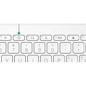 HP Compact 350 Keyboard - Wireless Connectivity - White - Bluetooth - 5.2 - Windows 11, Windows 10, Mac OS, ChromeOS, Andr