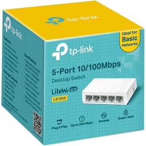 Switch Ethernet TP-Link LiteWave LS1005 5 Porte - 2 Layer supportato - 1,65 W Consumo energetico - Coppia incrociata - Des