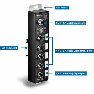 Switch Ethernet TRENDnet TI-XPG50 5 Porte - Gigabit Ethernet - 10/100/1000Base-T - Nero - 2 Layer supportato - 5 W Consumo