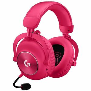 Logitech PRO X 有线/无线 头戴式 立体声 游戏用头戴式耳机 - 粉 - 双声道 - 3000 cm - 蓝牙 - 38 欧姆 - 20 Hz 到 20 kHz - 单向, 心形麦克风 麦克风 - 迷你手机（3.5毫米）