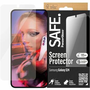 Safe Tempered Glass Screen Protector for Galaxy S24 - For AMOLED Smartphone - Drop Resistant, Crack Resistant, Impact Resi