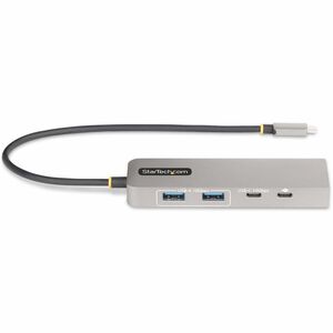 StarTech.com USB/Ethernet-Hub - USB 3.2 Gen. 2 (3.1 Gen. 2) Typ-C - 1,25 GB/s - Extern - Grau - UASP-Support - 4 Total USB