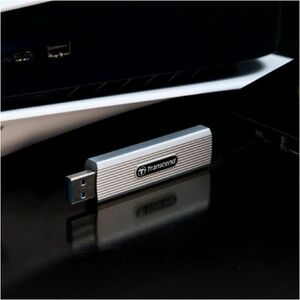 Transcend Tragbar Solid State-Laufwerk - Extern - 1 TB - Grau - Desktop-PC, Notebook, Smart TV, Mac mini, Spielkonsole Unt