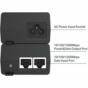 Omada POE160S PoE+-Injektor - 120 V AC, 230 V AC Eingang - 1 x 10/100/1000Base-T Eingangsport(s) - 1 x 10/100/1000Base-T A