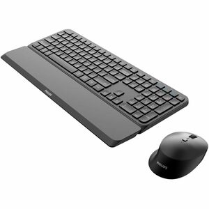 Philips Keyboard & Mouse - Wireless Bluetooth 5.0 2.40 GHz Keyboard - 110 Key - Keyboard/Keypad Color: Black - Wireless Bl