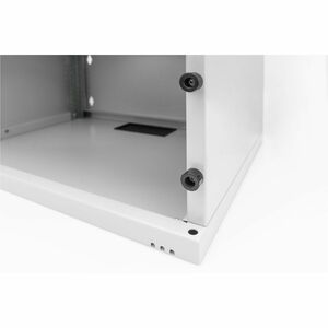 Digitus 4U Wall Mountable Enclosed Cabinet Rack Cabinet for Networking, Equipment - Light Grey - Glass, Sheet Steel - 60 k