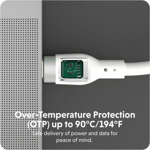 Targus HyperJuice 240W Silicone USB-C to USB-C Cable (6ft/2m) - White - For USB Type C Device, MacBook, Notebook, iPad, Sm