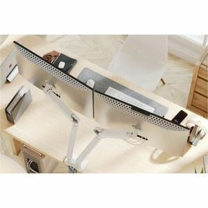 Alogic Glide Mounting Arm for Monitor, Flat Panel Display, Curved Screen Display - White - 2 Display(s) Supported - 17" to