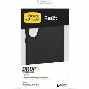 Case OtterBox React - for Samsung Galaxy A35 5G Smartphone - Nero - Resistente alle cadute, Resistente ai graffi - Con dor