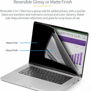 StarTech.com Anti-glare Privacy Screen Filter - 1 - For 38.1 cm (15") LCD MacBook Air - Blue Light Reduction - Fingerprint