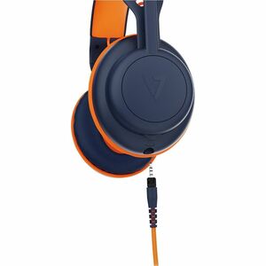 V7 Safe Sound 2 HU590E Kabel Auf den Ohren, Über das Ohr, Kopfbügel Stereo Headset - Orange, Dunkelblau - Binaural - Ohrum