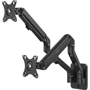 Rocstor ErgoReach Mounting Arm for Monitor, Display - Black - Landscape/Portrait - 2 Display(s) Supported - 17" to 27" Scr