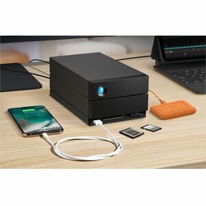 LaCie 2big Dock STLG48000400 2 x Total Bays DAS Storage System - 48 TB HDD - 48 TB Installed HDD Capacity - Thunderbolt 4 