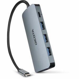 Dicota USB Type C Docking Station for Notebook, Monitor - Memory Card Reader - SD - Silver - 4K UHD - 3840 x 2160 - 4 x US