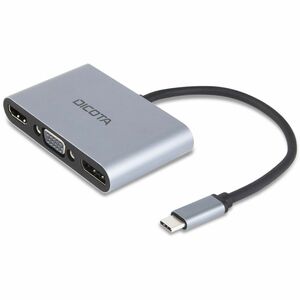 Dicota USB Type C Docking Station for Notebook, Desktop PC - Silver - Portable - Full HD, 4K @ 60Hz - 3840 x 2160, 1920 x 