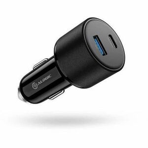 100W car charger USB-C USB-A ports fast charging for laptops, tablets, and smartphones with 1m cable
