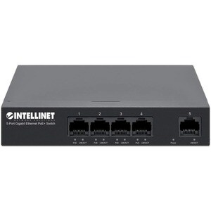 Switch PoE+ con 5 puertos Gigabit - 5 Puertos Conmutador Ethernet - Gigabit Ethernet - 10/100/1000Base-T