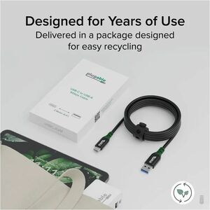 Plugable USB C to USB A Cable, USB 3.2 Gen 2 USB Cables, 3A (15W) Charging USB C Data Cable - 5Gbps for iPhone 15, iPad, S