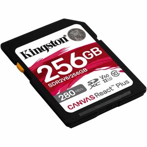 Kingston Canvas React Plus 256 GB Class 10/UHS-II (U3) V60 SDXC - 280 MB/s Read - 150 MB/s Write