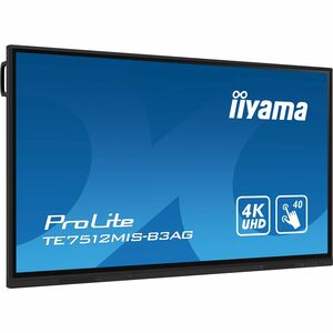 iiyama ProLite TE7512MIS-B3AG 4K UHD LCD Collaboration Display - ARM Cortex A55 - 8 GB - Infrarot (IrDA) - Touchscreen - 1