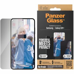 PanzerGlass Glass Privacy Screen Protector for Galaxy S24+ - For Widescreen AMOLED Smartphone - Smudge Resistant, Crush Re