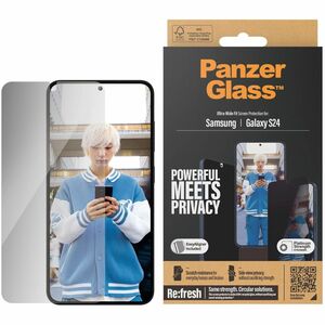 PanzerGlass Glass, Polyethylene Terephthalate (PET) Privacy Screen Protector for Galaxy S24 - Transparent - For AMOLED Sma