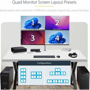 StarTech.com P4A20132-KM-SWITCH. Tastatur Porttyp: USB, Maus Porttyp: USB, Console ports: 3.5 mm Kopfhörer, 3.5mm mic, USB