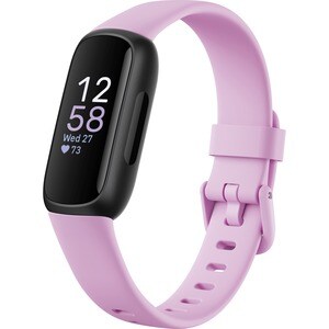 Fitbit Inspire 3 FB424 Smart Band - Black, Lilac Bliss Body Color - Heart Rate Monitor, Pulse Oximeter Sensor, Temperature