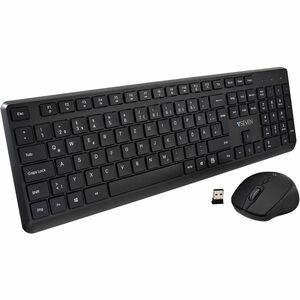 V7 CKW350DE Tastatur & Maus - Deutsch - Tastatur, Kabellos, Funk 2,40 GHz, Schwarz - Maus, Optische, Kabellos, Funk, 1600 