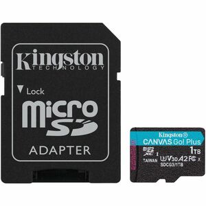 Kingston Canvas Go! Plus 1 TB Class 10/UHS-I (U3) V30 microSDXC - 170 MB/s Read - 90 MB/s Write