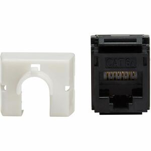 Eaton Tripp Lite Series Cat6a Keystone Jacks, 25 Pack - 4PPoE Compliant, 110/Krone, 568A/B, RJ45 Ethernet, Black, TAA - 25