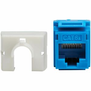 Eaton Tripp Lite Series Cat6a Keystone Jack - 4PPoE Compliant, 110/Krone, 568A/B, RJ45 Ethernet, Blue, TAA - 1 x RJ-45 Key